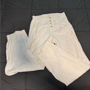 High-Waisted white beach  Pants